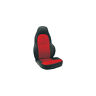 25-161597-1 Corvette Seat Covers Standard Leather Black Torch Red Eckler