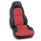 25-161973-1 Corvette Seat Covers Sport Leather Black And Torchred Eckler