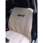 25-290967-1 Corvette Seat Towel With Logo Black Eckler