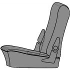 70-231606-1 Mercedes Benz Chrome Seat Hinge Covers Inner Upper Cover Driver