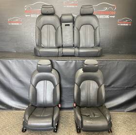 4h0881045j Audi 11-18 A8 Set Of Power Front And Rear Black Leather Seats