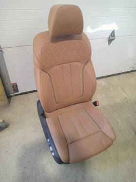 202-61241 Bmw 16-19 750 Front Rh Passenger Brown Leather Electric Bucket Seat Oem Lkq