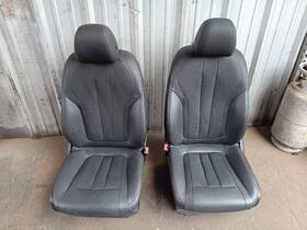 202-61244l Bmw 16-19 G11 740i 750i Front Seats Pair Left Right Black Vinyl Non Sport
