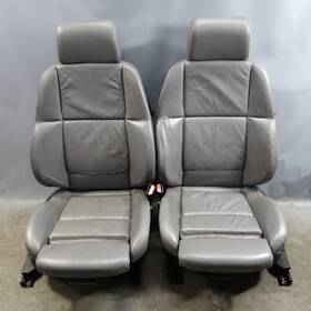 52102488558 Bmw 96-99 E36 M3 Coupe Front Sport Seat Pair Mulberry Grey Leather Lux Pack Oem