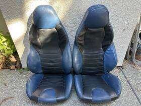 52102693090 Bmw 96-02 E36 Z3 M Sport Heated Leather Seat Set Blue Oem