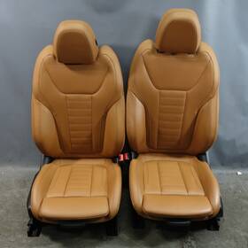 52107472482 Bmw 2018-2023 G01 X3 G20 3-series G02 Front Sport Seat Pair Cognac Leather Oem