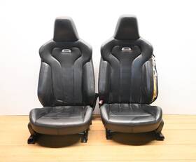 52108058277 Bmw 15-20 F82 M4 Coupe Front Right And Left Merino Black Leather Seat Set Oem