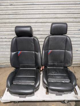 52108231479 Bmw 91-99 E36 M3 Series Sport Sedan Front Manual Black Leather Seat Pair Oem