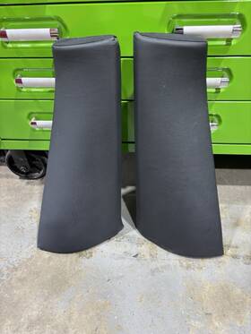 52207272997 Bmw 11-17 F25 X3 Sav Rear Seat Backrest Side Bolster Pad Pair Black Leather Oem
