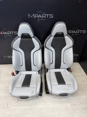 52208089197 Bmw 21-25 G83 M4 Front Merino Silverstone Leather Seat Powered Heated Oem