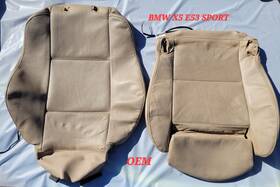 6981322 Bmw Genuine X5 E53 Sport Seat Cover Beige Leather Oem Upholstery Skin