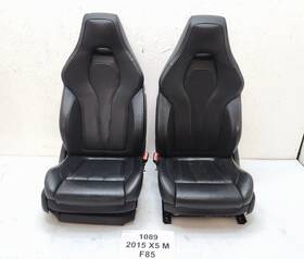 8066628 Bmw 15-18 Oem F85 F86 X5 Front Driver Passenger Seats Merino Leather Black Set