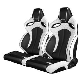 Brr6-wdbs Braum Racing Seats Orue Series White And Black Leatherette W Diamond Brr6-wdbs Braum Racing Seats Orue Series White And Black Leatherette W Diamond