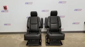 215.gm6b13 Cadillac 13 Escalade Middle 2nd Row Seat Set Pair Black Leather Heated