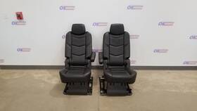 215.gm6f15 Cadillac 15 Escalade Esv Platinum 2nd Middle Row Seat Set Black Leahter Heated