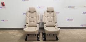 215.gm6f16 Cadillac 16 Escalade Esv Luxury 2nd Middle Row Seat Set Pair Cocoa Shale Leather