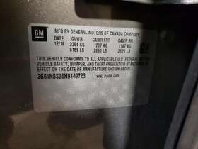 215.gm6n17 Cadillac Xts 2017 Seat Rear