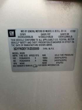 215.gm6q10 Cadillac Srx 2010 Seat Rear
