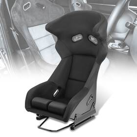 Crc-rsjbr009bk1p Charismatic Racing Concepts Open Box Suede Leather Fixed Position Bucket Seat With Adjustable Slider