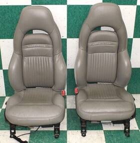 12455536 Chevrolet Note 01ft C5 Convertible Gray Leather Memory Dual Power Bucket Seats Pair 2x