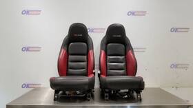 202-01017l Chevrolet 06 Chevy Corvette C6 Z06 Power Memory Heated Seat Set Pair Red And Black Leather