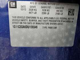 215.gm1i13 Chevrolet Malibu 2013 Seat Rear