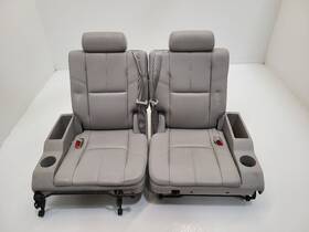 220.gm8p07 Chevrolet Truck 2007-13 Suburban 1500 Gray Leather Rear Third Seats Station Wagon Van