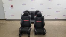 200.ch2s09 Dodge 09 Challenger Srt8 Seat Interior Set Front Rear Black Red Leather Suede