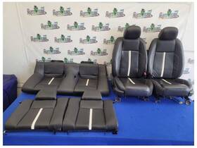 202-02850l Ford 2010-2012 Mustang Gt Set Coupe Seats Front Back Leather White Stripe 2606