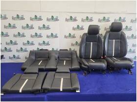 202-03723bl Ford 2013-2014 Mustang Gt Set Seats Leather Coupe Bucket Black White Heat 2728