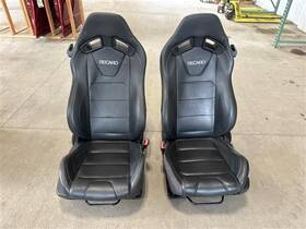 202-04271bl Ford 15-17 Mustang Fastback Gt Premium S1 - Ebony Recaro Leather Seats Pair Set