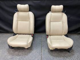 3w6z7663100aa Ford 02-05 Thunderbird Front Power Driver And Passenger Leather Seats Light Oak Bq