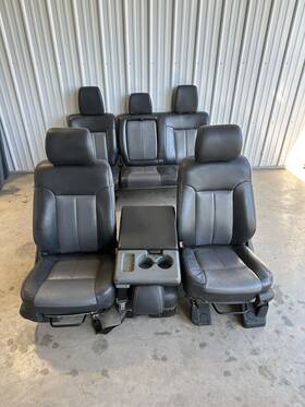 Bc3z9661705a Ford 11-16 F250 Crew Cab Complete Gray/black Seat Set Manual Adjust Oem