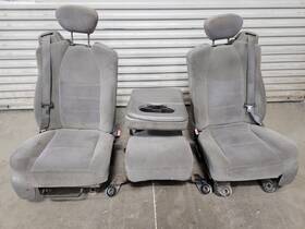 202-02457al Ford Truck Used 2003 F250 Front Seats Extended Cab 40/20/40 Lft Pwr Rt Man Ship Gray