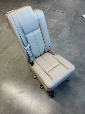 212.fd8e12 Ford Truck 07-17 Expedition 2nd Row Middle Jump Seat Folding Oem Tan Leather