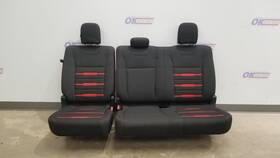 215.fd8116 Ford Truck 16 F150 Xlt Rear Seat Assembly Black And Red Cloth Crew Cab