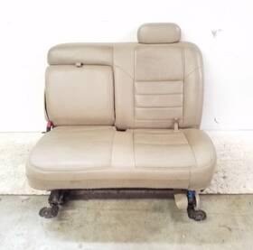 215.fd8s03 Ford Truck 60/40 Left Driver Second Row Tan Leather Seat 2000-2005 Excursion
