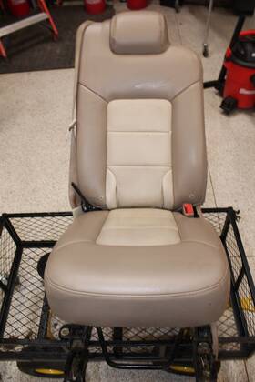 220.fd8e06 Ford Truck Power Folding Third Row Tan Leather Right Seat Fits 04 05 06 Expedition