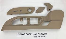 25941790 Gmc 09-12 Enclave Acadia Lh Drivers Power Seat Switch Cover Bezel Trim Panel Tan Oem