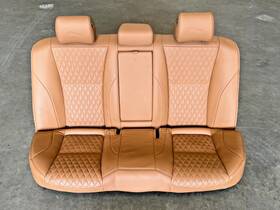 Aw93-f045c82-bcw Jaguar 2010-2019 Xj Rear Seat Cushion Bench Diamond Stitch Brown Oem Lot2614