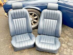 Bec6876 Jaguar 86-92 Xj6 Xj40 Front Seats - Navy Blue Leather Oem