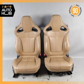 T2r7144 Jaguar 15-17 F-type Coupe Right And Left Side Seat Cushion Assembly Set Beige Oem