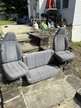 Py61ttb Jeep 97-02 Tj Wrangler Grey Aztec Front Driver Passenger Rear Seats Seat Oem Set