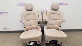 215.fd2221 Lincoln 21 Navigator 2nd Middle Row Seat Set Pair Tan Leather 123 Wheel Base
