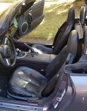 9757-m Mazda 2006 Miata Black Leather Seat Set Driver Passenger Nc 06-08 Parts Only
