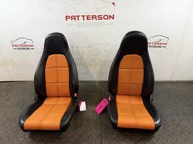Mazda Nc655715055 99-00 Miata Front Driver And Passenger Black Orange Leather Seats