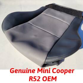 65949181 Mini Cooper R50 R52 Seat Cover Silver Grey Leatherette Heated Genuine Oem