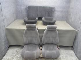 168117896 Pontiac 98-99 Firebird Front And Rear Complete Cloth Seat Set Gray Oem