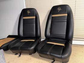 F1027 Pontiac 1977 1978 79 80 81 Firebird Trans Am Black Leather Bandit Edition Seat Set