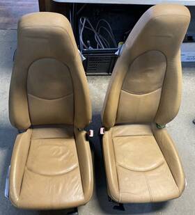 14902 Porsche 2005-2008 911 997 987 Boxster Cayman Driver Seat Set Tan